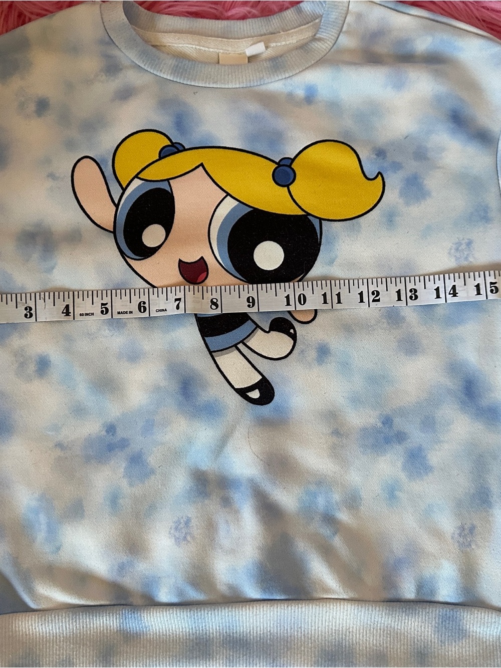 Power Puff Girls Cartoon Network Kids Bubbles Tie-Dye Sweatshirt - Picture 8 of 12